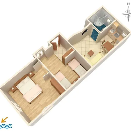 Appartamento By The Sea Kastel Stafilic, - 8678